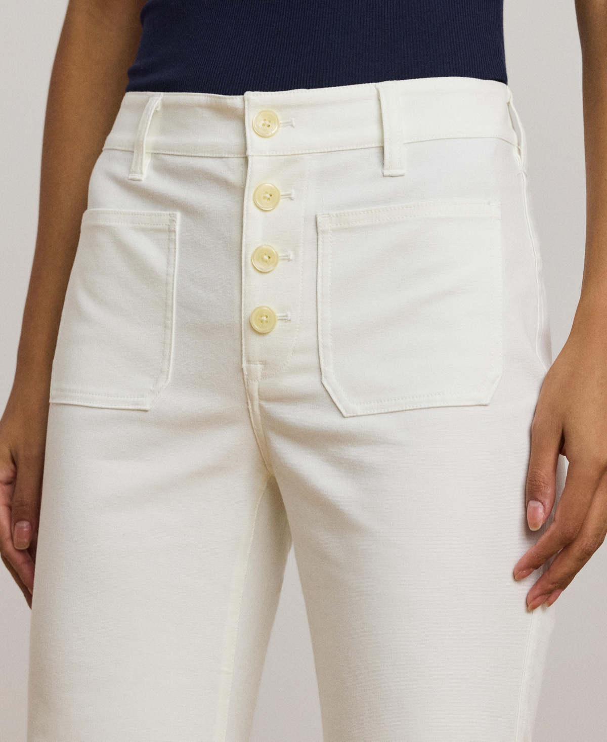 Lauren Ralph Lauren Women's Stretch Cotton Canvas Wide-Leg Pants