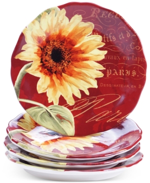 UPC 730384095377 product image for Certified International Earthenware 4-Pc. Paris Sunflower Salad Plates | upcitemdb.com