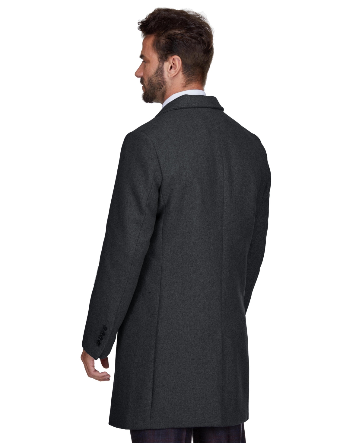 Braveman Men's Tailored Wool Blend Notch Collar Wool Blend Walker Car Coat