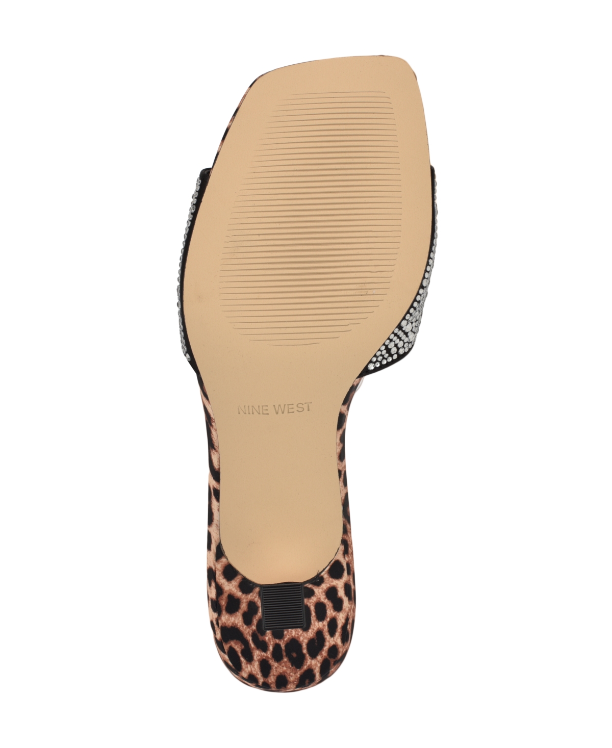 Nine West Women's Rokke Slip-on Tapered Heel Sandals In Black Satin