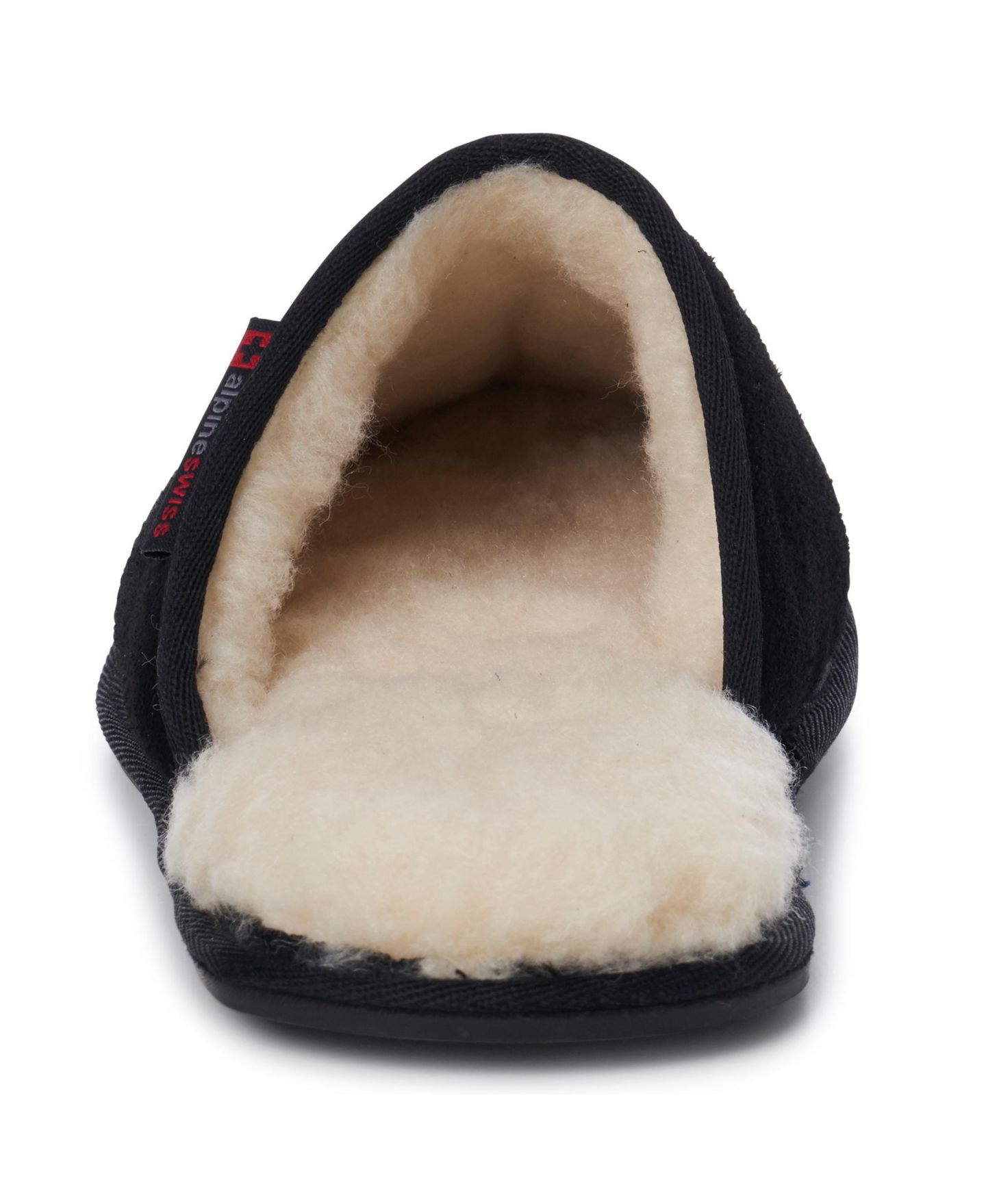 Мужские тапочки Alpine Swiss Microsuede Memory Foam Scuff Slippers Comfort Slip On, цвет: Чёрный — фото 3