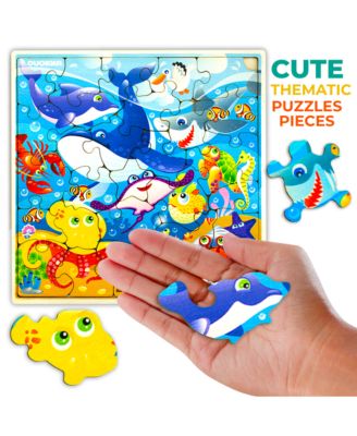 28 Pieces Wooden Toddlers Puzzles for Ages 3-5 – Animal Toys