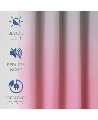 Blackout Grommet Taylor Ombre Curtains Pair, Rainbow, 52"×63"