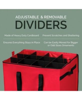 Christmas Storage Box with Adjustable Dividers and 4 trays - Stores Up to 48 - 6&amp;quot; Ornaments