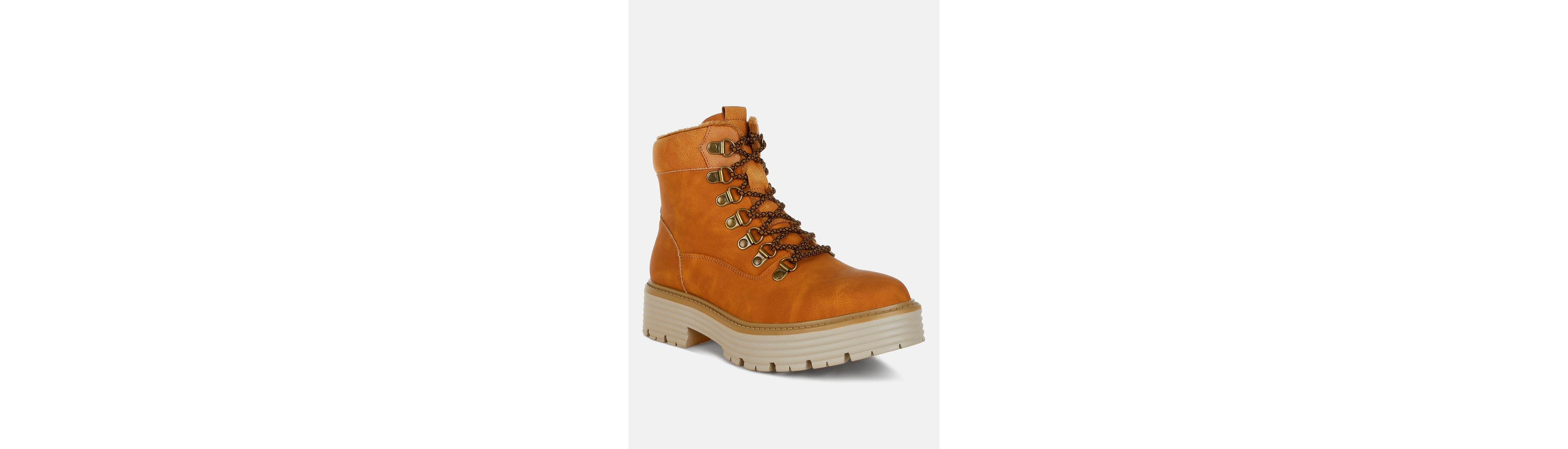 London Rag Boskoff Lace-Up Chunky Warm Ankle Boots