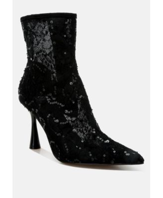 Womens Samia Sequin Lace Boots