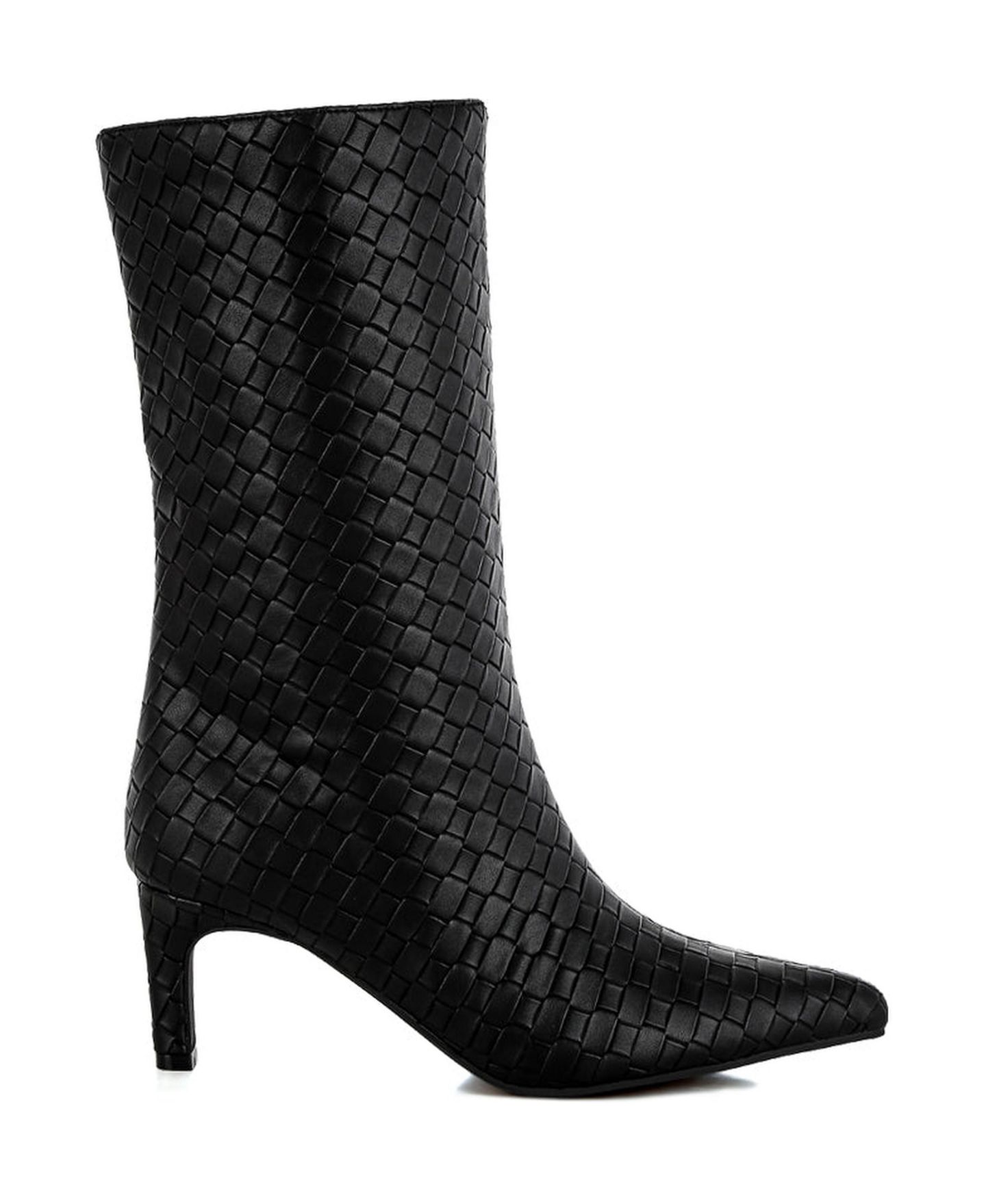 Женские ботинки London Rag Mentha Woven Faux Leather, цвет: Чёрный — фото 2