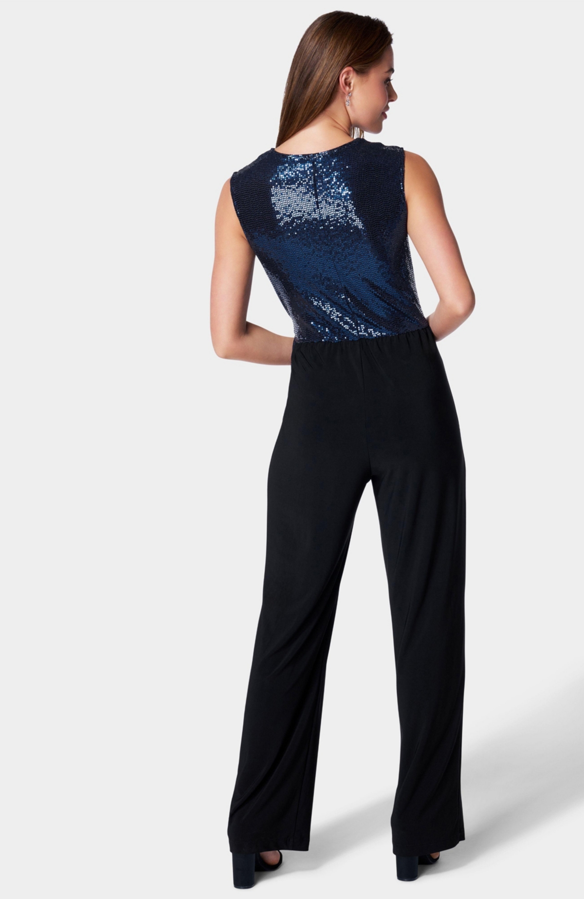 Bebe Women's Disco Dot Wrap Tie Jumpsuit