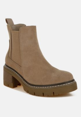 Womens Vostok Suede Chunky Chelsea Boots
