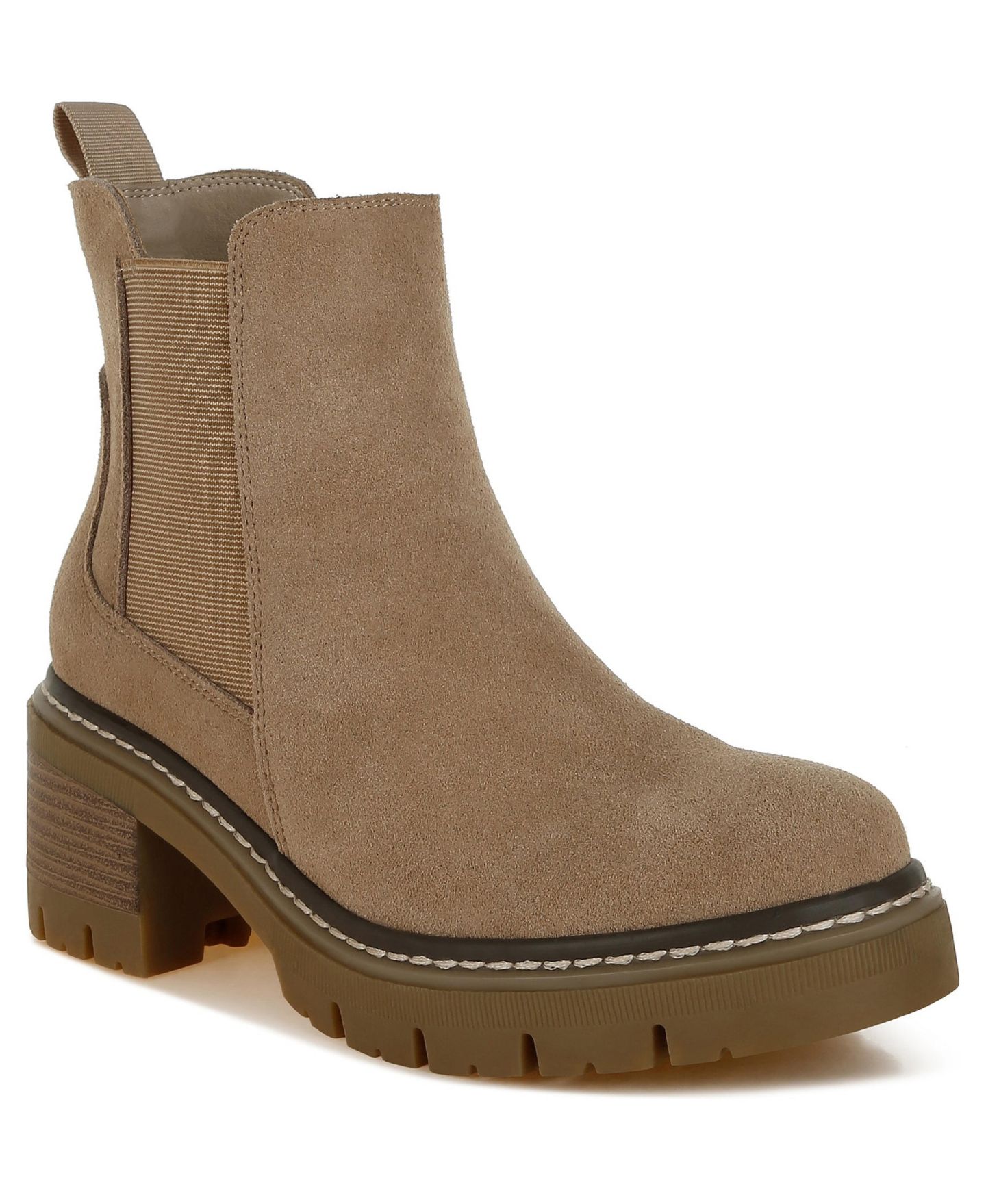 Женские ботинки Rag & Co Vostok Suede Chunky Chelsea, цвет: Бежевый замшевый — фото 2