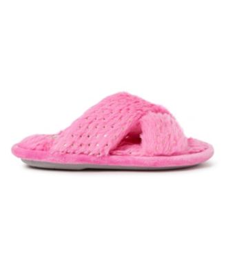 Kids Ava Crisscross Fuzzy Sparkle Slide Slipper
