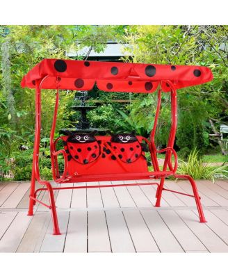 2 Person Kids Patio Swing Porch Bench with Canopy