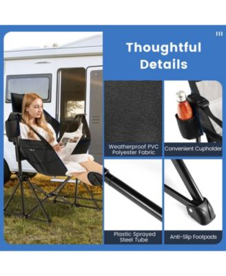 Hammock Camping Chair with Retractable Footrest and Carrying Bag