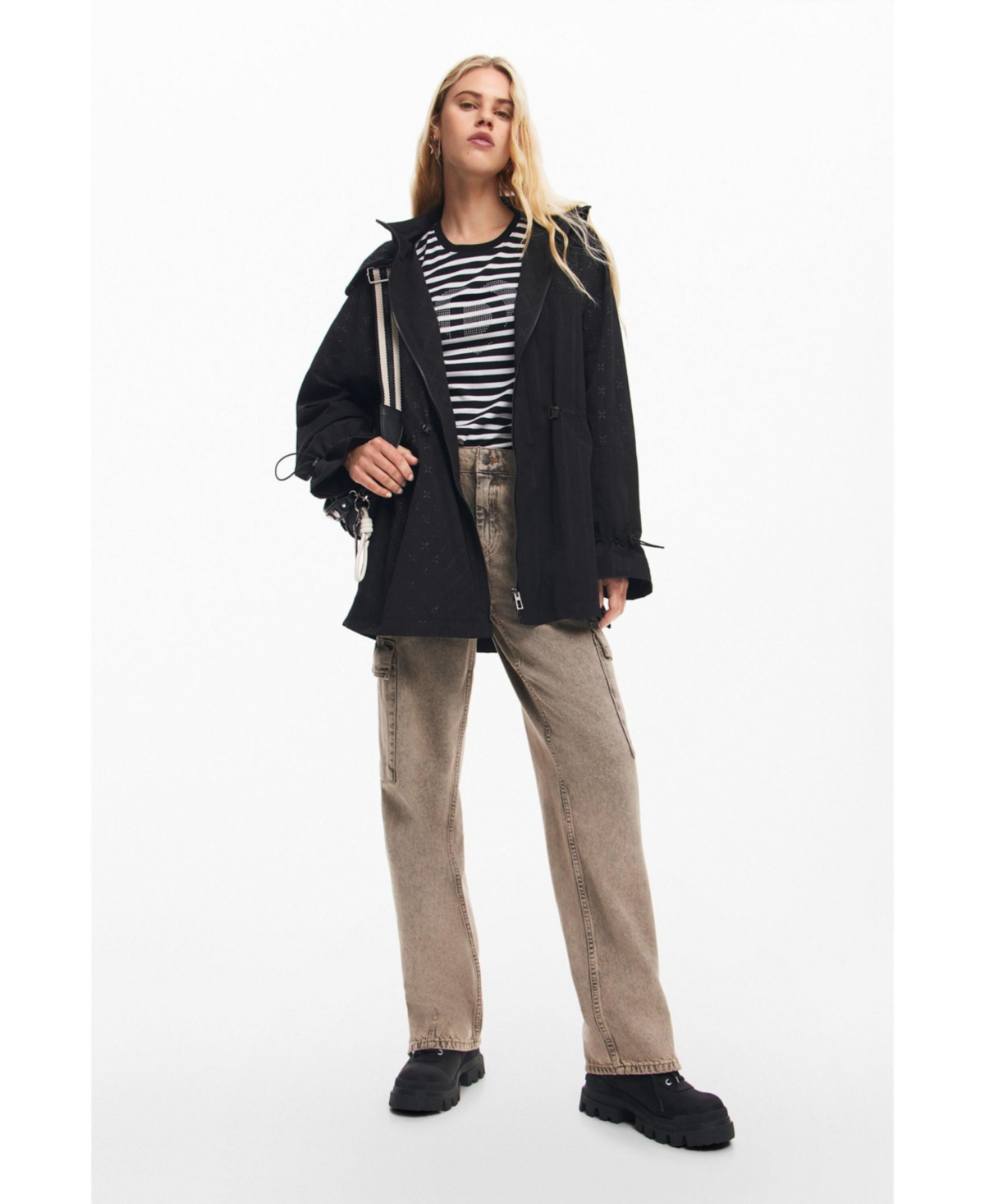 Desigual Women's Waterproof parka hood