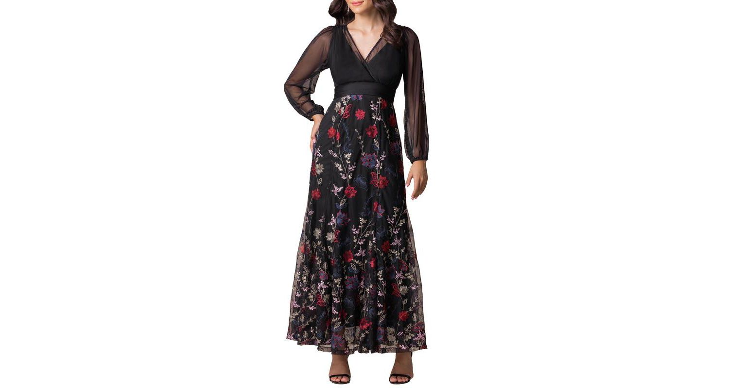 Women's Isabella Embroidered Mesh Formal Gown