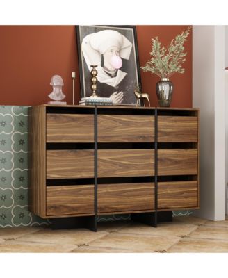 Brown Original Wood Grain Drawer with 9-Drawers