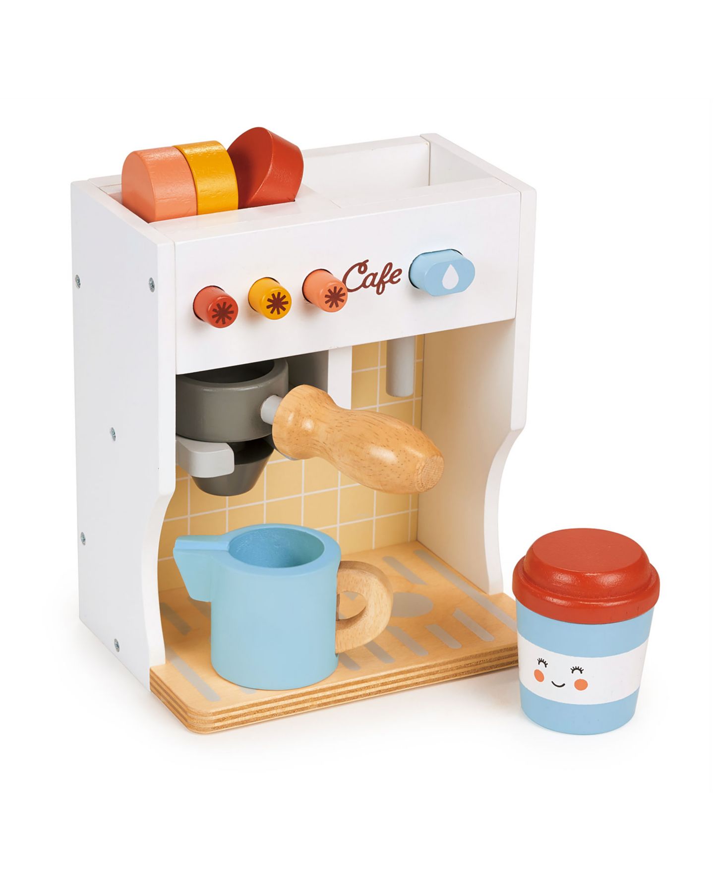 Детские игрушки Mentari Toys Barista Wooden 6-Piece Coffee Maker Set, Ages 3+ — фото 1