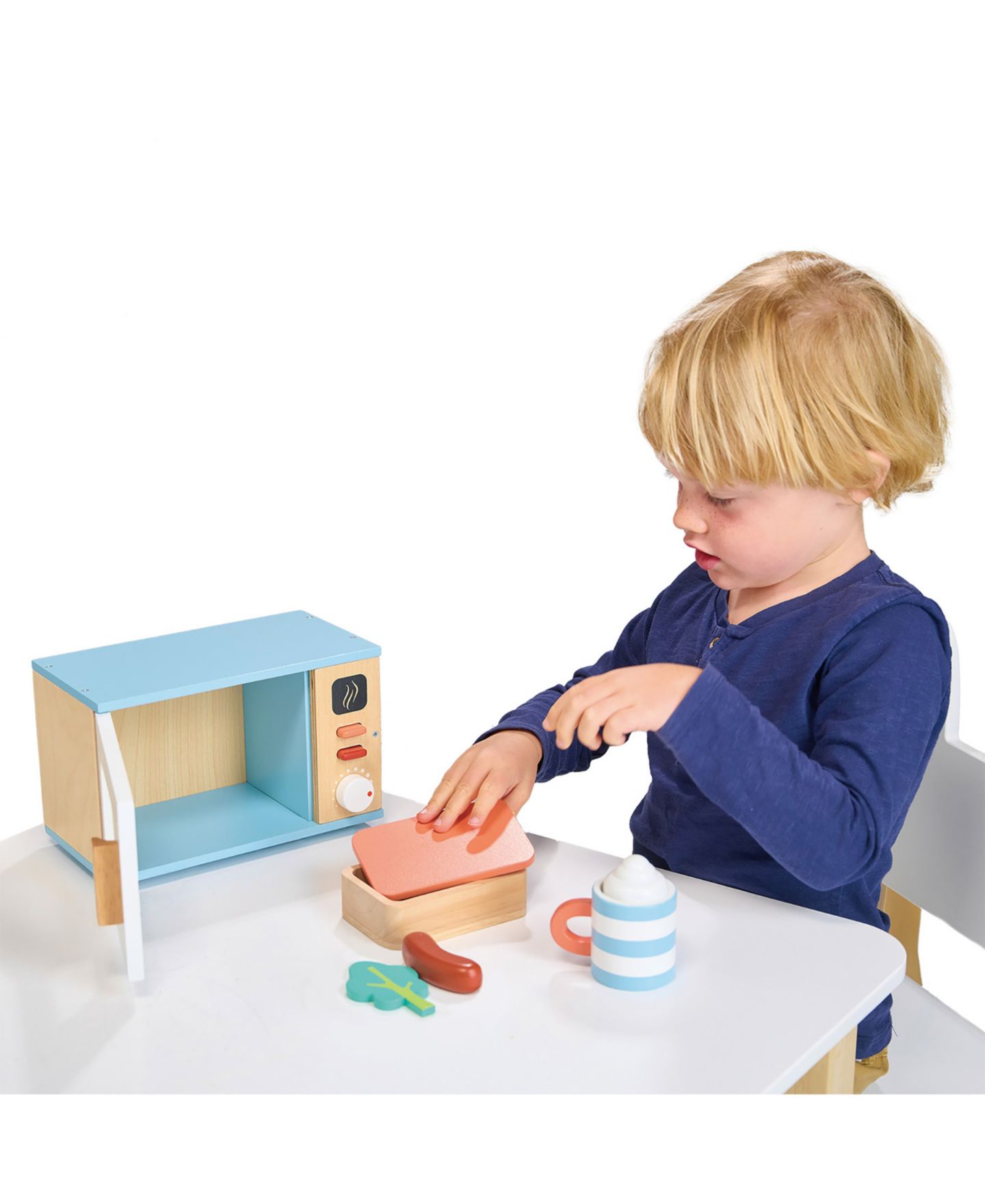 Детские игрушки Mentari Toys Wooden 9-Piece Toy Microwave Set, Ages 3+ — фото 3