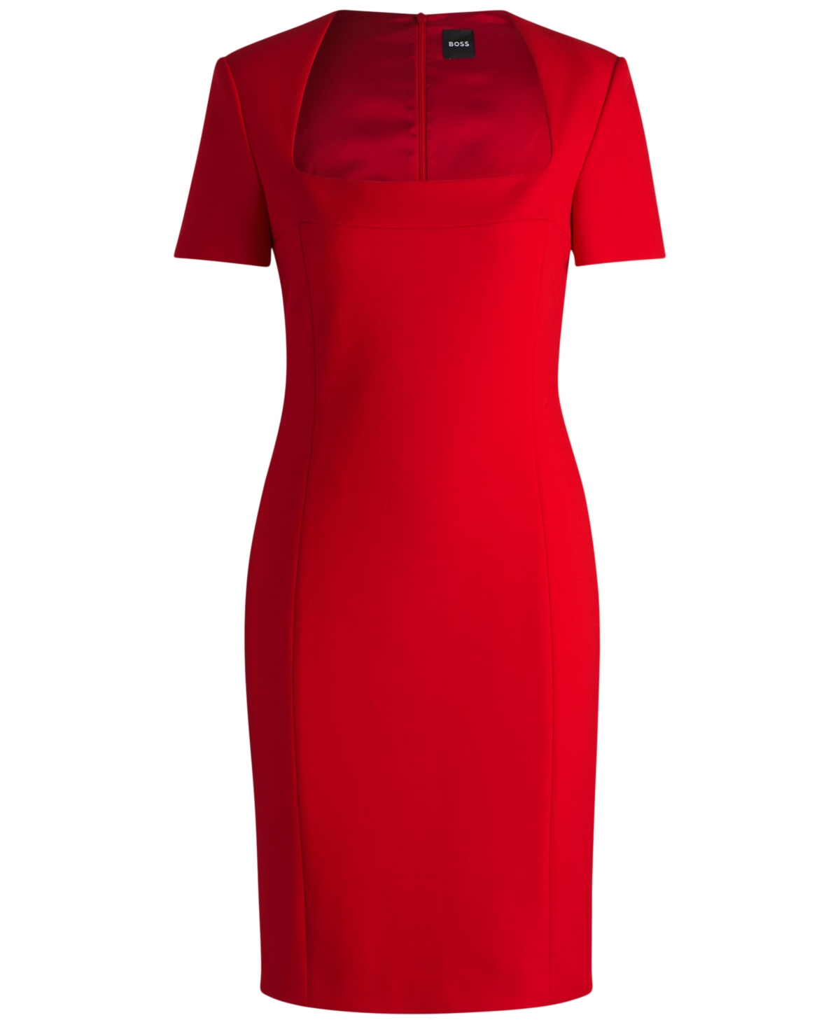 HUGO BOSS BOSS BY HUGO BOSS WOMEN'S SQUARE-NECK SLIM-FIT DRESS 