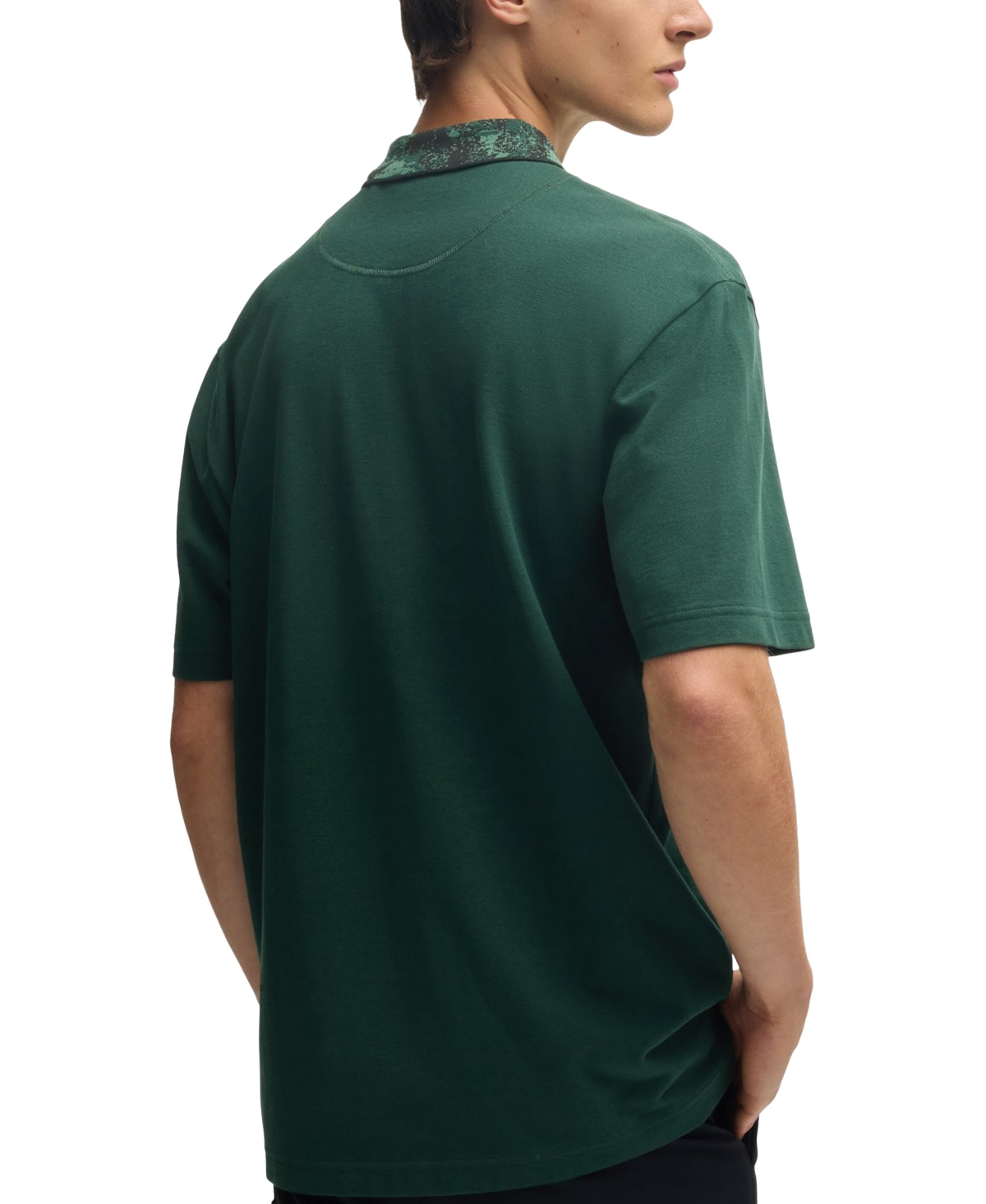 Hugo Boss Boss By  Men's Jungle-artwork Pique Polo In Open Green