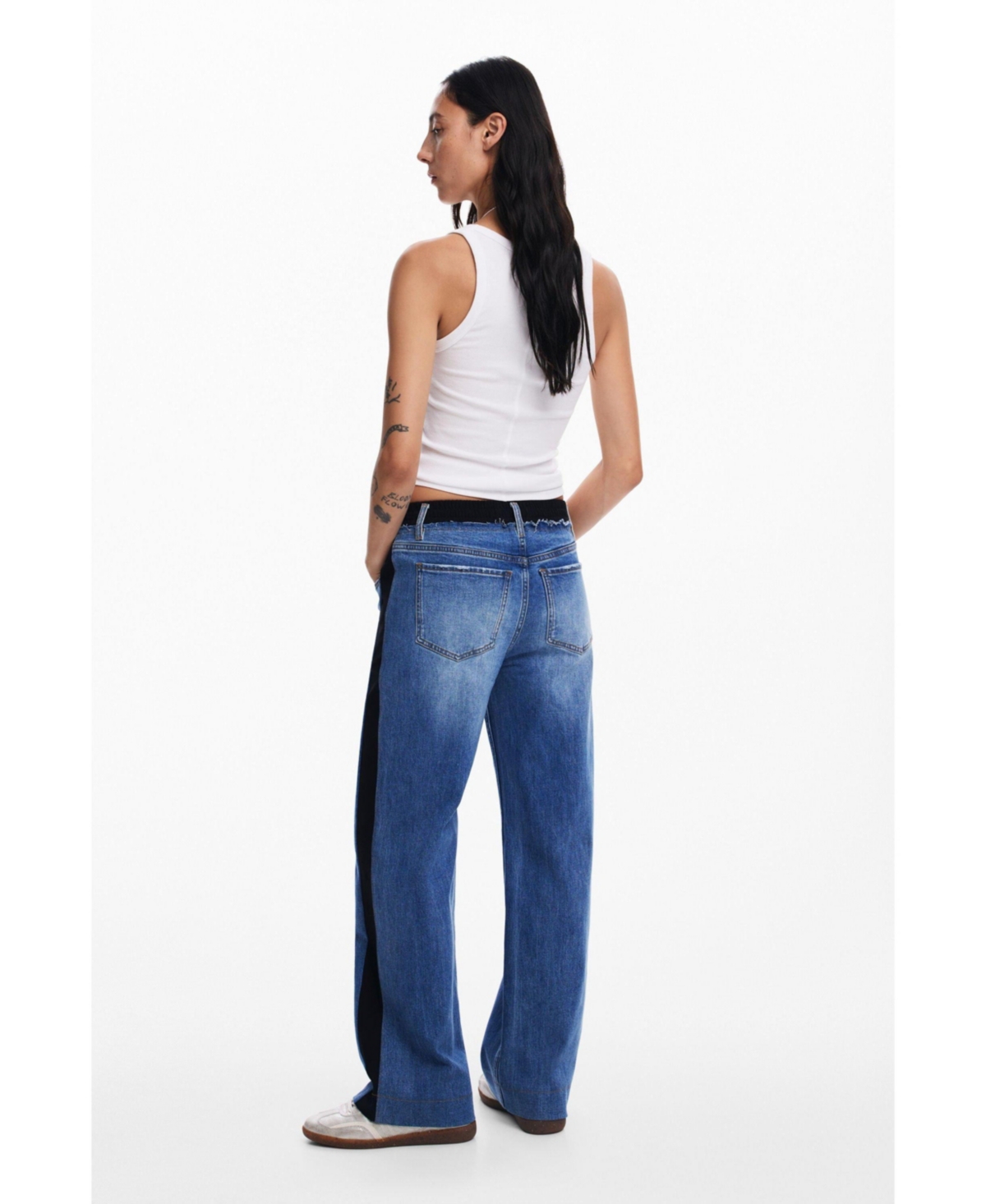 Desigual Ayana Straight Leg Jeans In Medium Blue