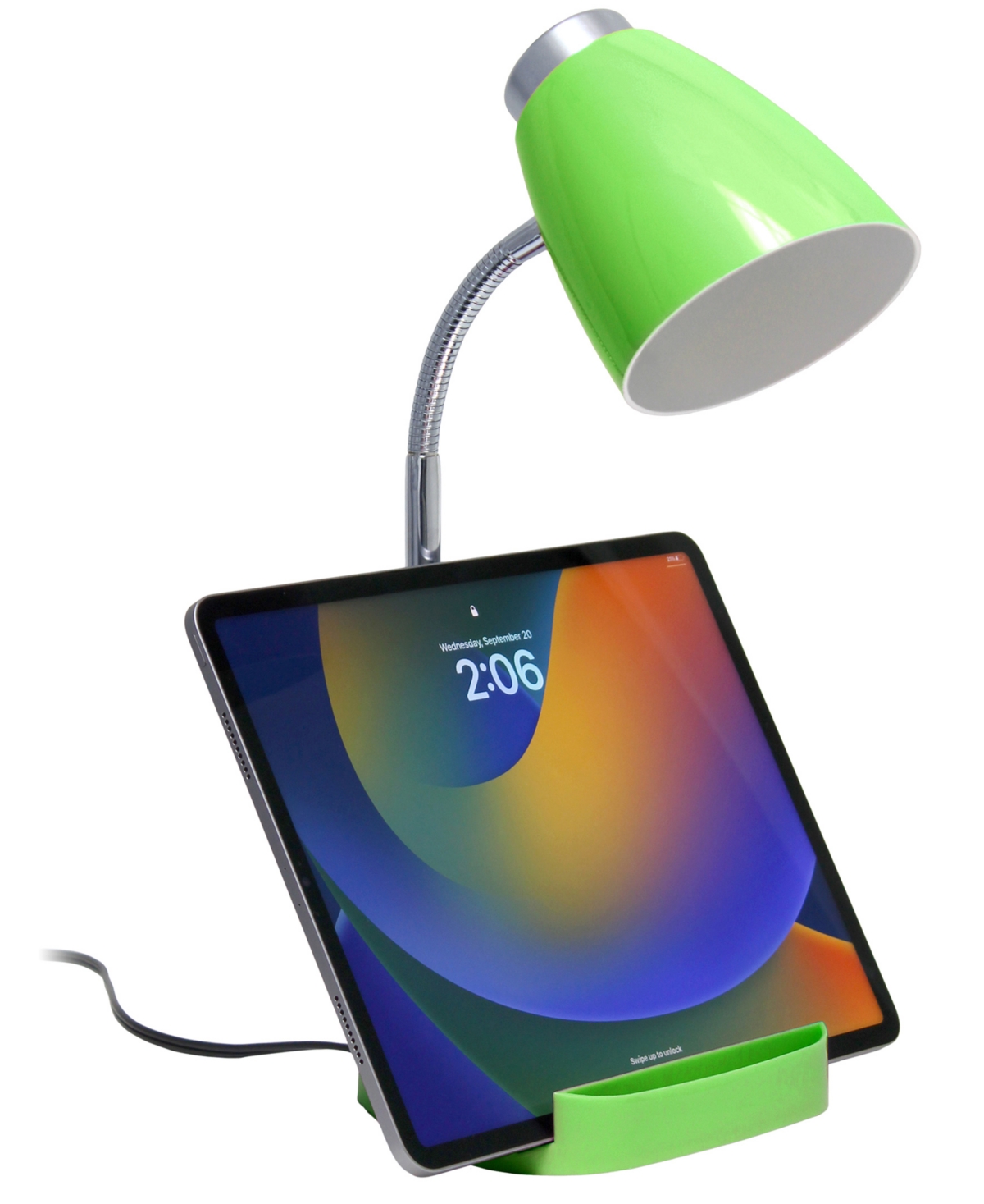 Creekwood Home 18.5" Flexible Gooseneck Organizer Desk Lamp In Green