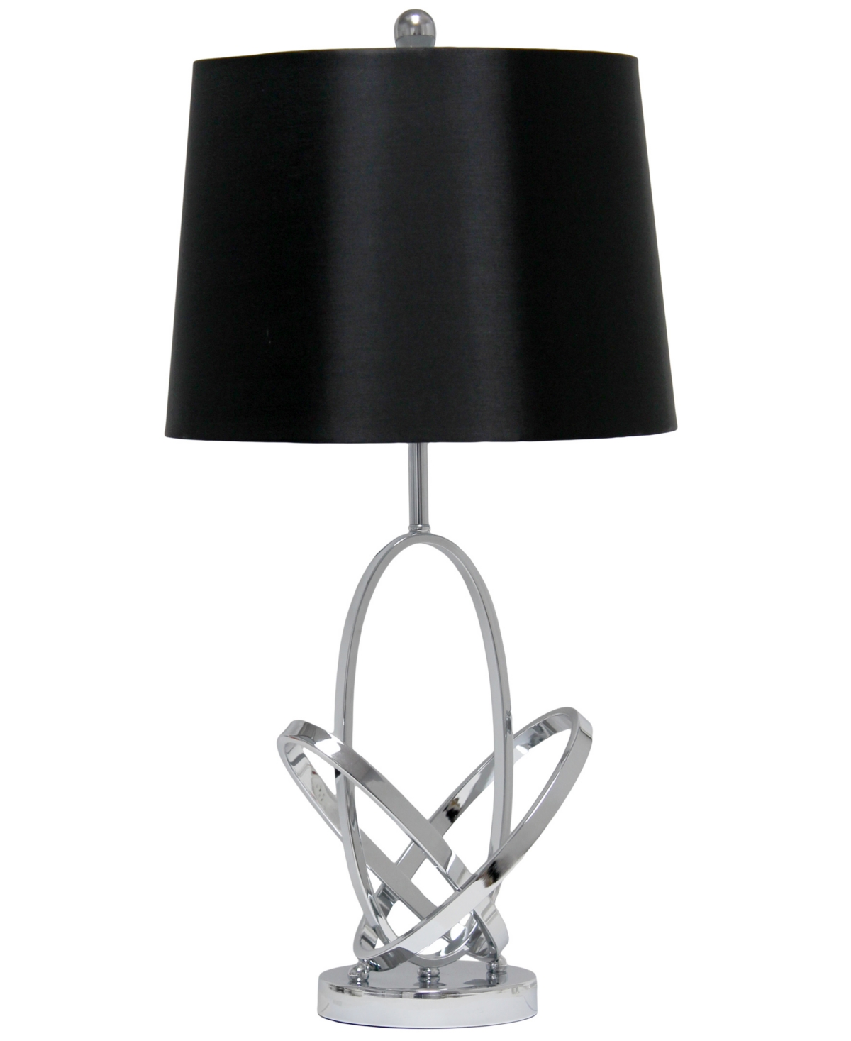 Lalia Home 27.25" Glossy State-of-the-art Modern Entwined Table Lamp In Chrome,black Shade