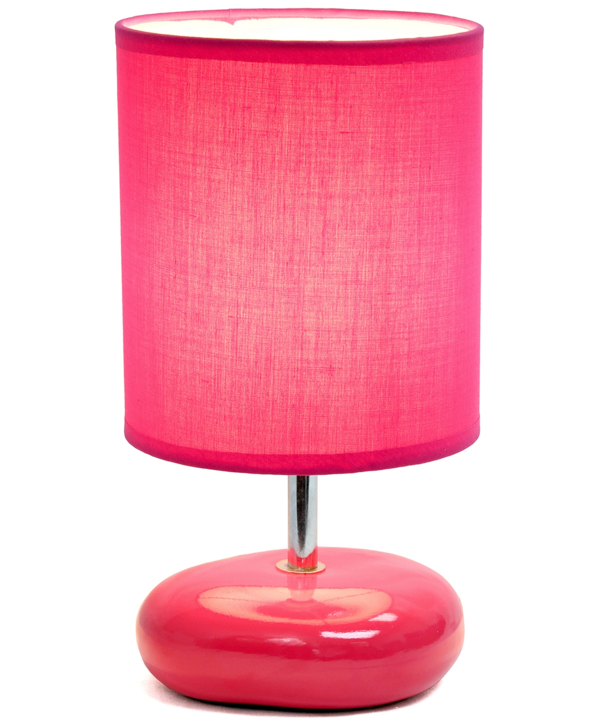 Creekwood Home 10.24" Traditional Mini Round Rock Table Lamp In Fuchsia,pink