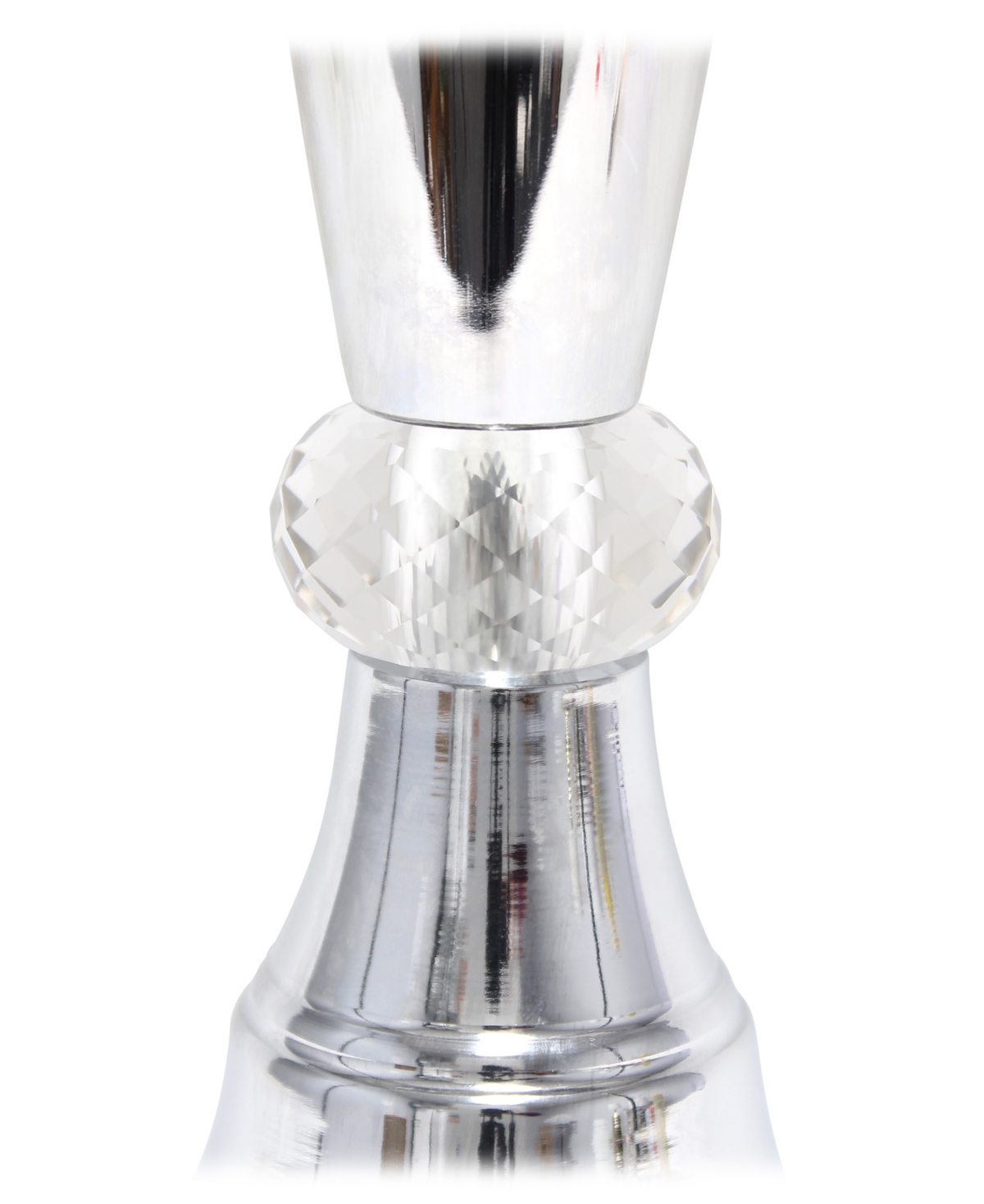 Lalia Home 31" Chrome Cascading Crystal Table Lamp In Chrome,white Shade