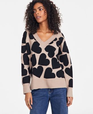 On 34th - Women's V-Neck Dropped-Shoulder Sweater