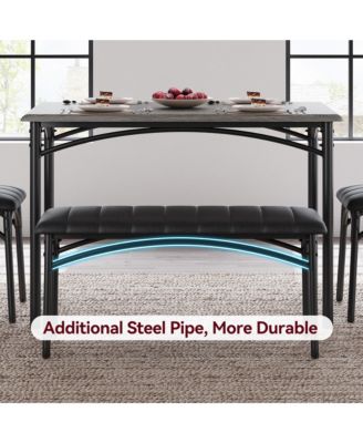 Dining Table Set for 4, Kitchen Table and Chairs for 4, Rectangular Kitchen Table Set , Dining Room Table Set,Grey