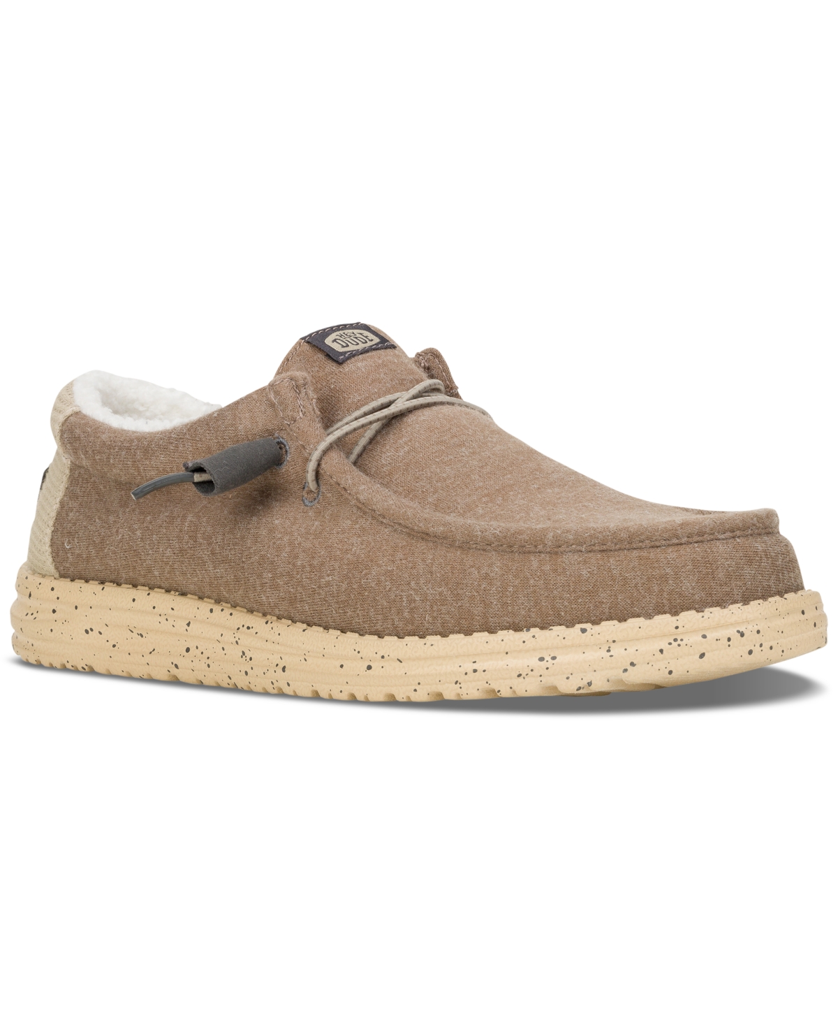 Hey Dude Men's Wally Warmth Knit Casual Moccasin Sneakers From Finish Line In Beige,white