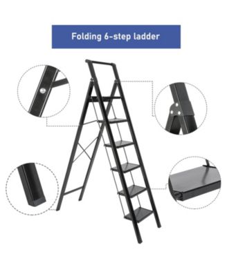5 Step Stool Folding Step Stool with Handrails,  Gorilla Ladders 500LBS Capacity Sturdy& Portable Ladder