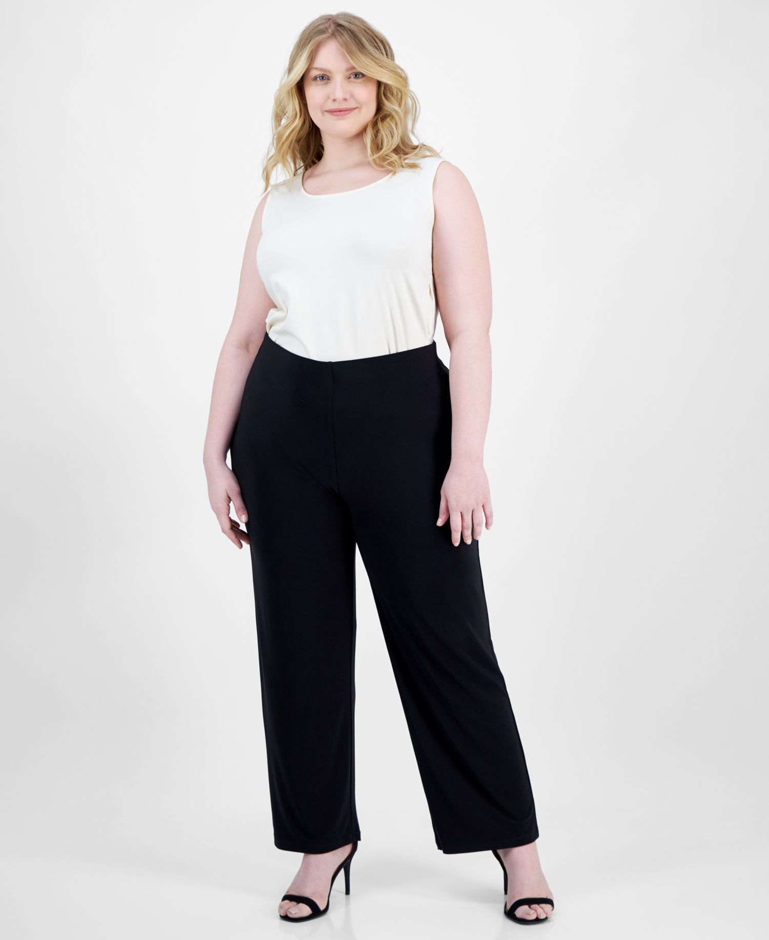 Plus Size Cropped Pull-On Pants