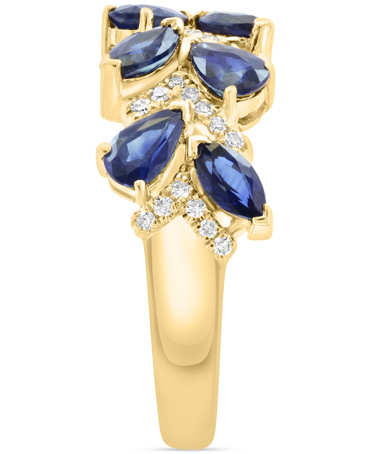 Effy Collection Effy Blue Sapphire (1-3/4 Ct. T.w.) & Diamond (1/8 Ct. T.w.) Statement Ring In 14k Yellow Gold In Sapphire