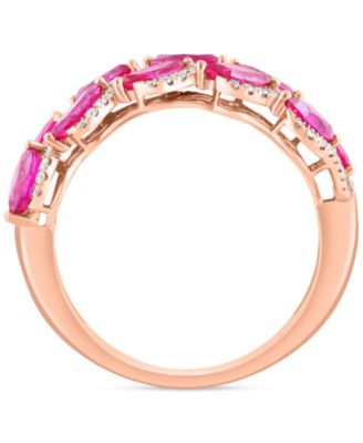 EFFY&reg; Marquise-Cut Ruby (1-5/8 ct. t.w.) & Diamond (1/3 ct. t.w.) Statement Ring in 14k Rose Gold