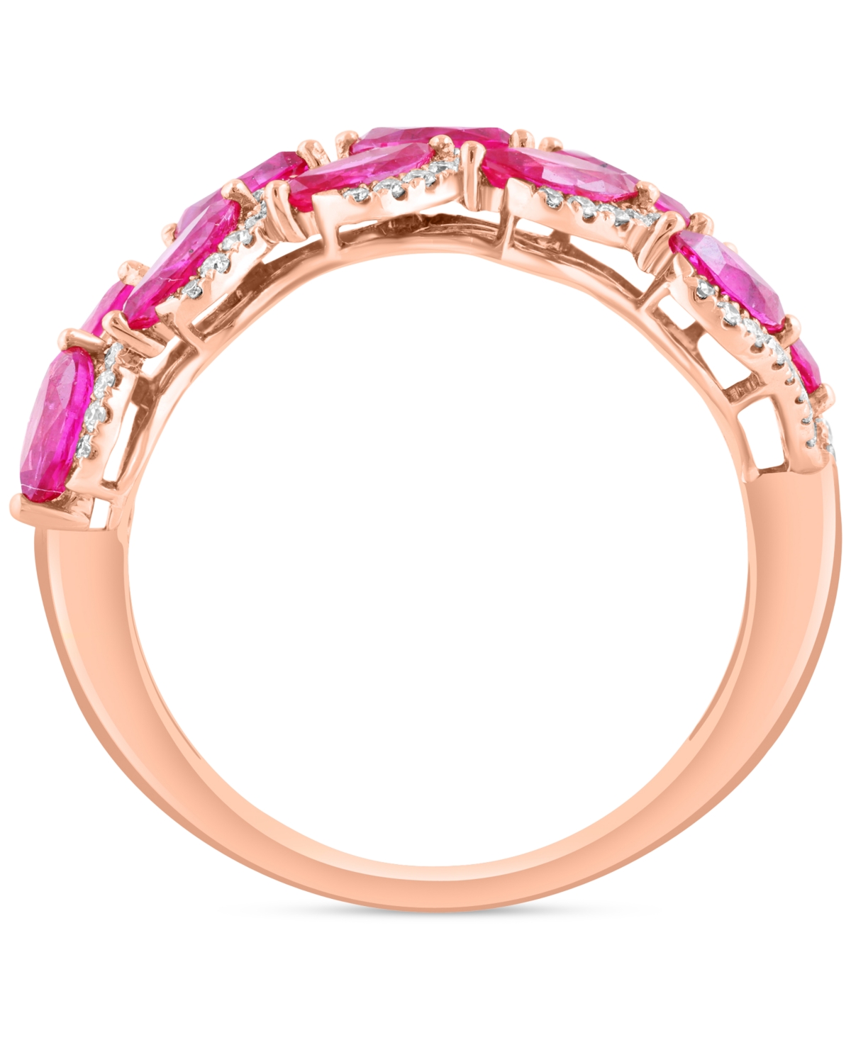 EFFY COLLECTION EFFY MARQUISE-CUT RUBY (1-5/8 CT. T.W.) & DIAMOND (1/3 CT. T.W.) STATEMENT RING IN 14K ROSE GOLD 
