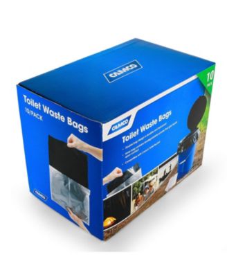 41548 10 Pack of Leak Proof Double Lined Camping Toilet Waste Bags, Black