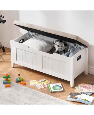 42'' Storage Bench - Wooden Toy Chest with Seating and 2 Safety Hinge, Storage Chest Flip-Top Storage Trunk