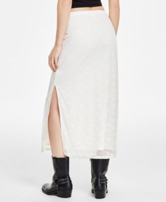 Juniors' Lace Pull-On Midi Skirt