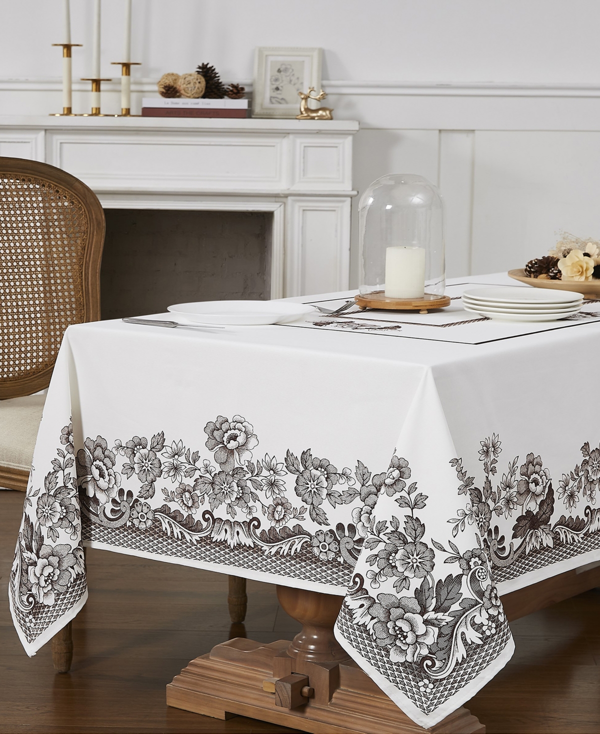 Spode Woodland Polyester Tablecloth, 60" X 102" In Ivory
