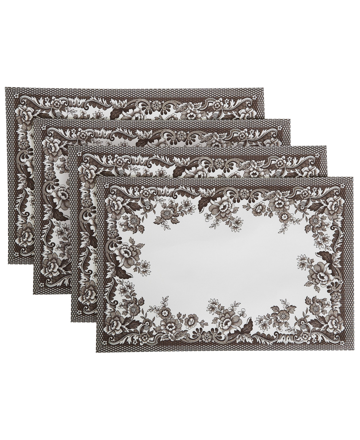Spode Woodland Polyester Placemats, 13" X 19" In Ivory