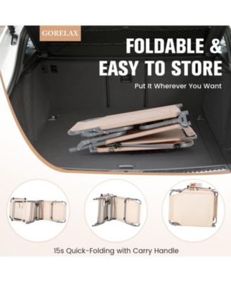 5-Position Adjustable Outdoor Recliner Chair with Canopy Shade