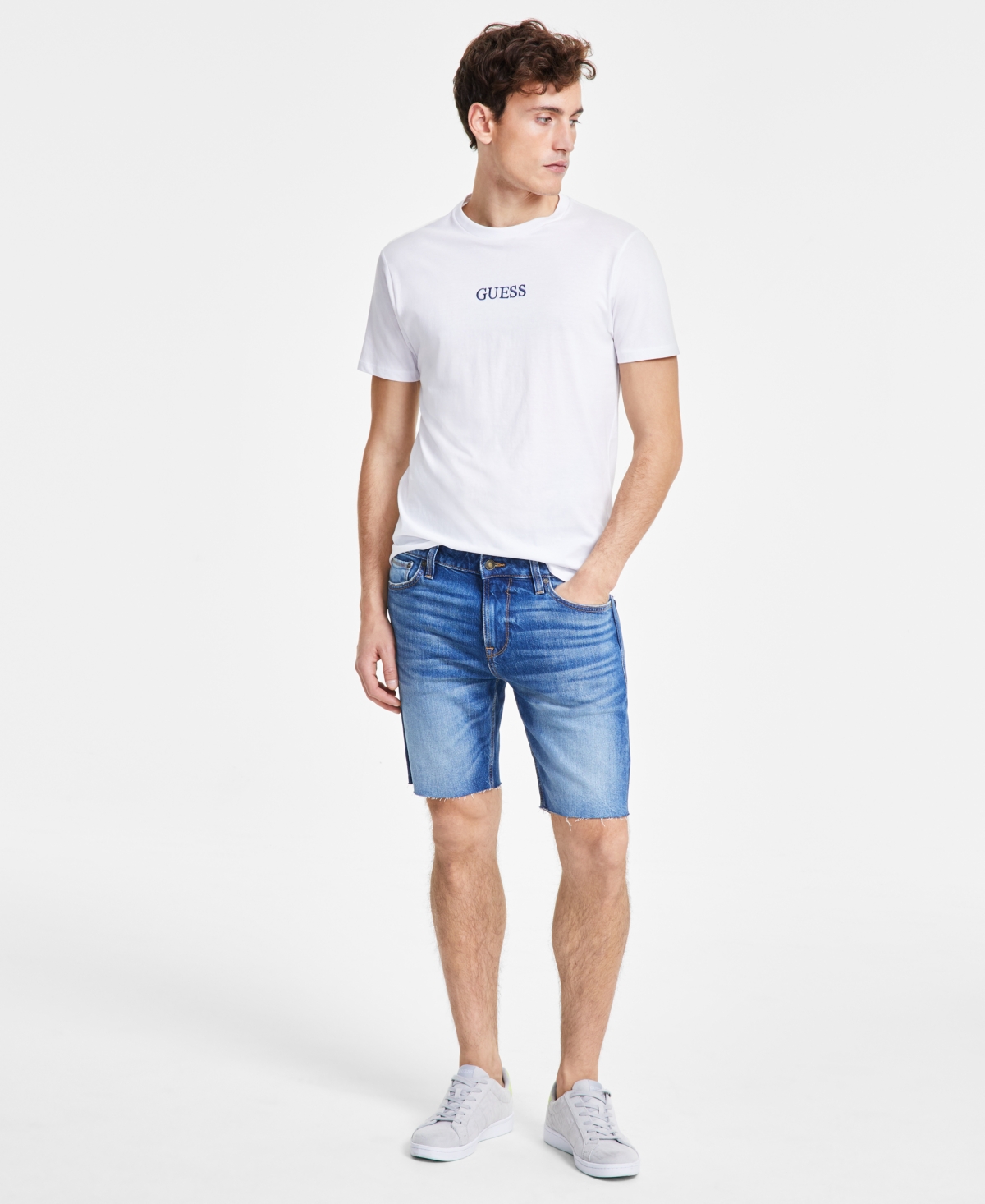 Men's Logan Slim-Fit Faded Denim Shorts - Skylark