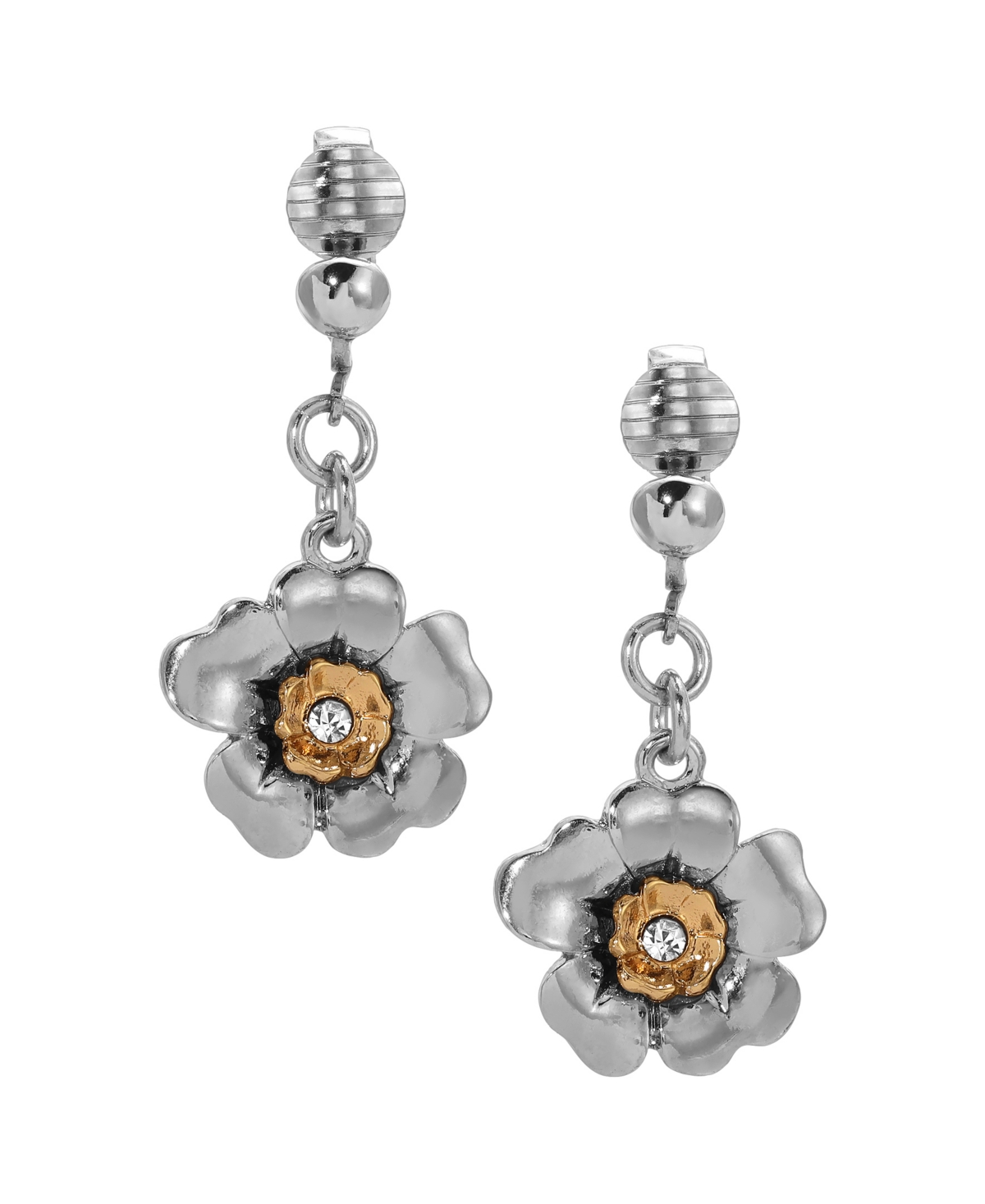 2028 CRYSTAL FLOWER CLIP EARRINGS 