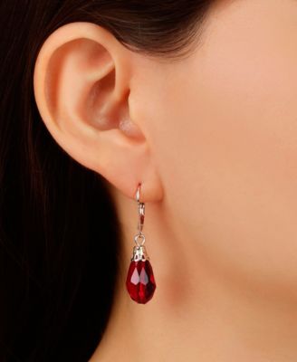 Gold-Tone Crystal Faceted Drop Earrings