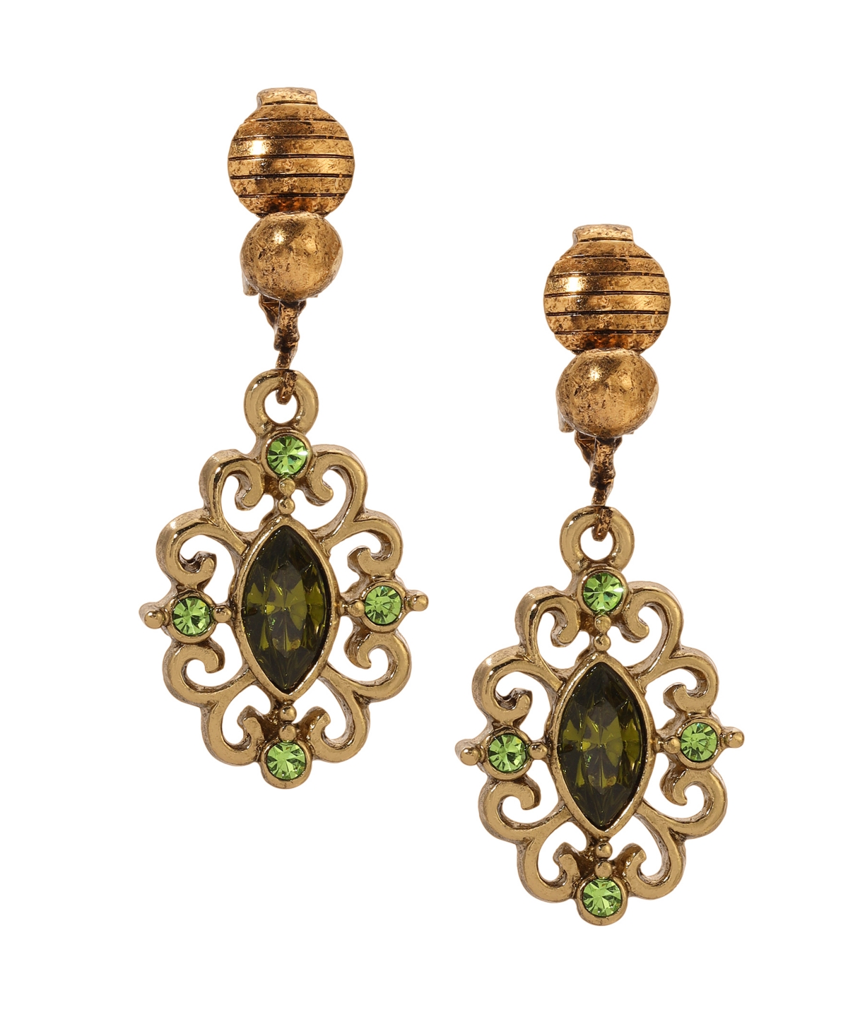 2028 CRYSTAL FILIGREE CLIP EARRINGS 