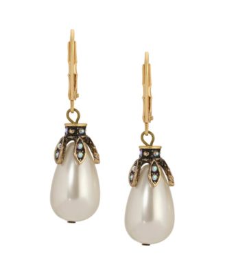 Faux Cultivated Pearl Teardrop Earrings
