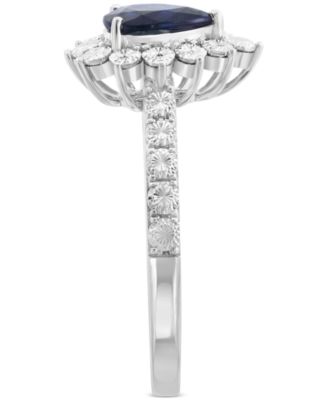 EFFY&reg; Sapphire Miracle Plate Halo Ring (5/8 ct. t.w.) in 14k White Gold