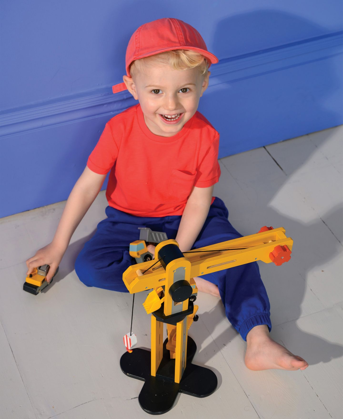 Детский игровой набор Mentari Toys Big Yellow Crane Rotating 3-Piece Construction Playset, Ages 3+ — фото 5